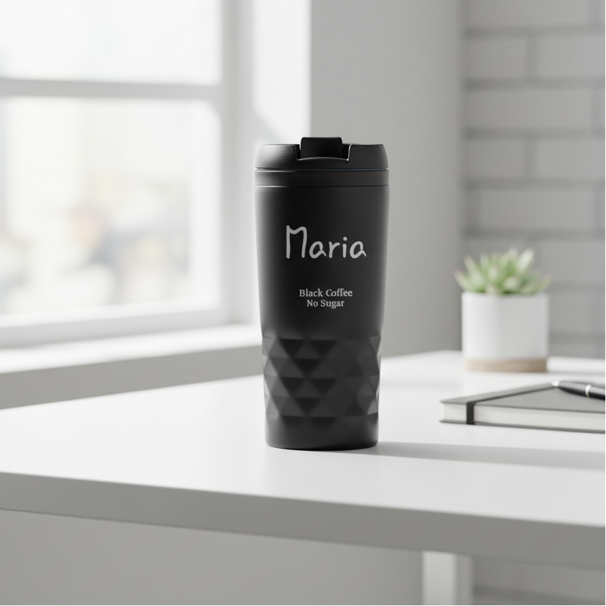 Graphic Mug Thermos Cup with Text -D5