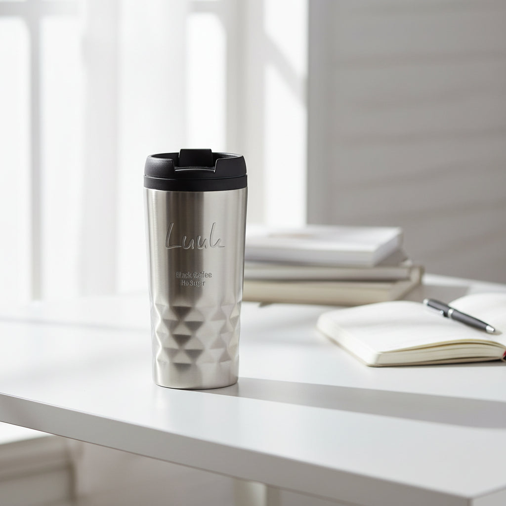 300ml Graphic Mug Thermos Cup with text -G4