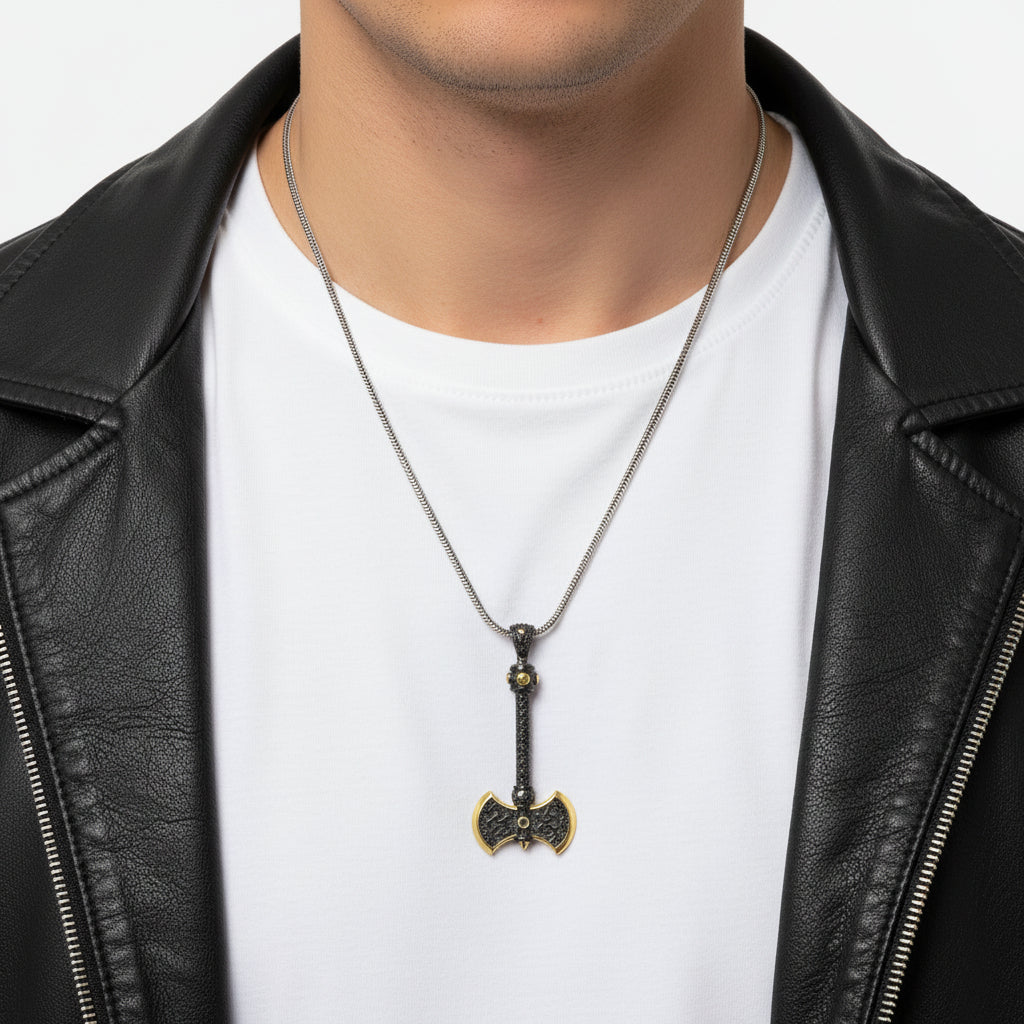 By LYDIAN Silver Necklace with ax pendant ARLNM008