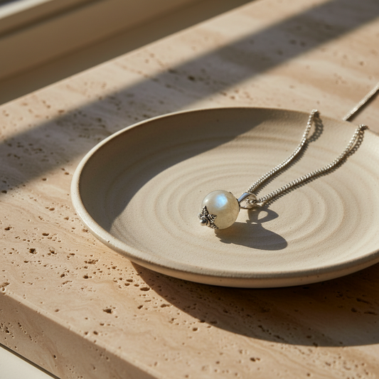 Moonstone pendant with chain