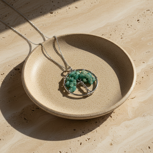 Amazonite pendant with chain