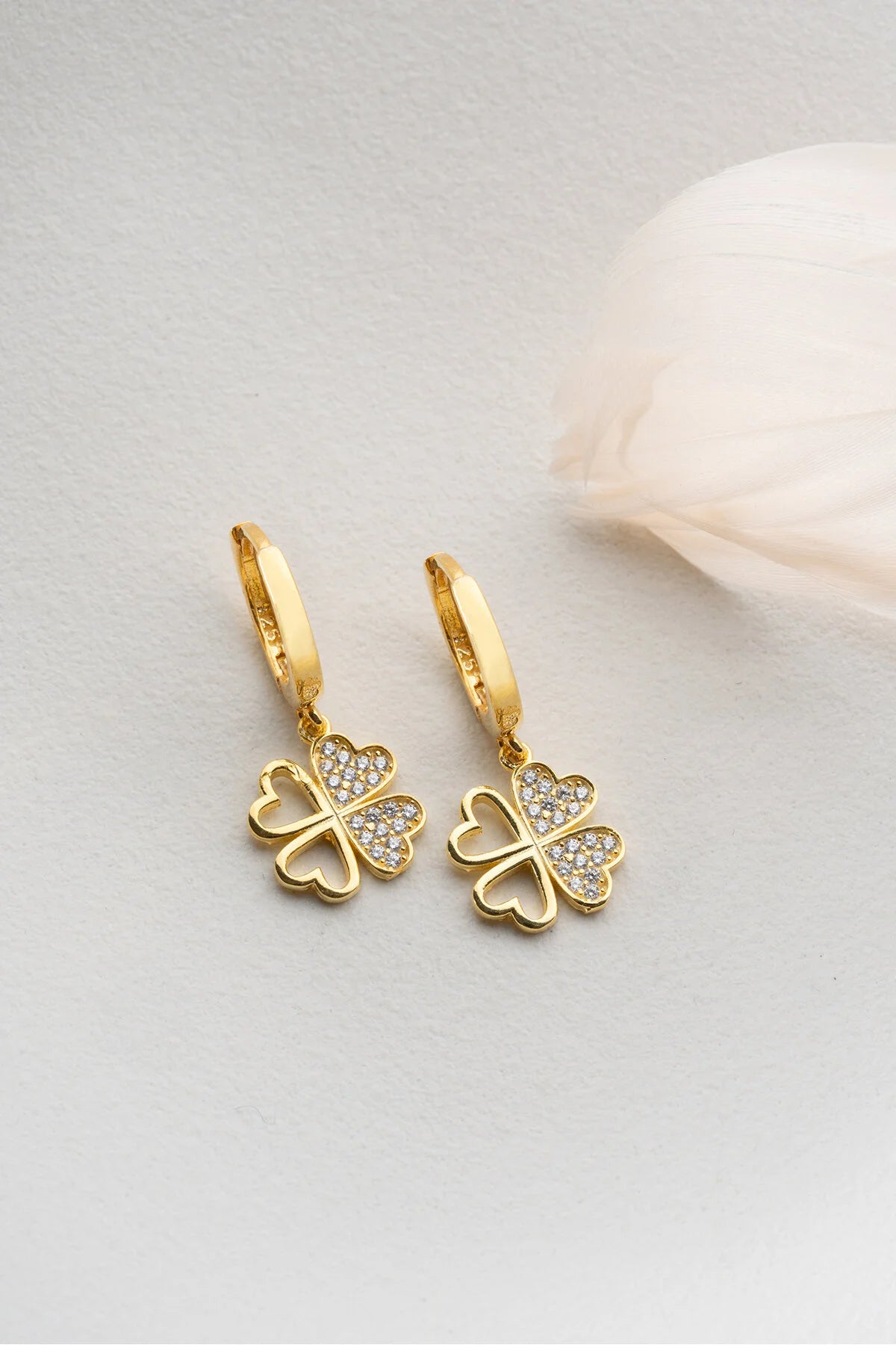 Klavertje Vier Oorbellen – 925 Sterling Zilver