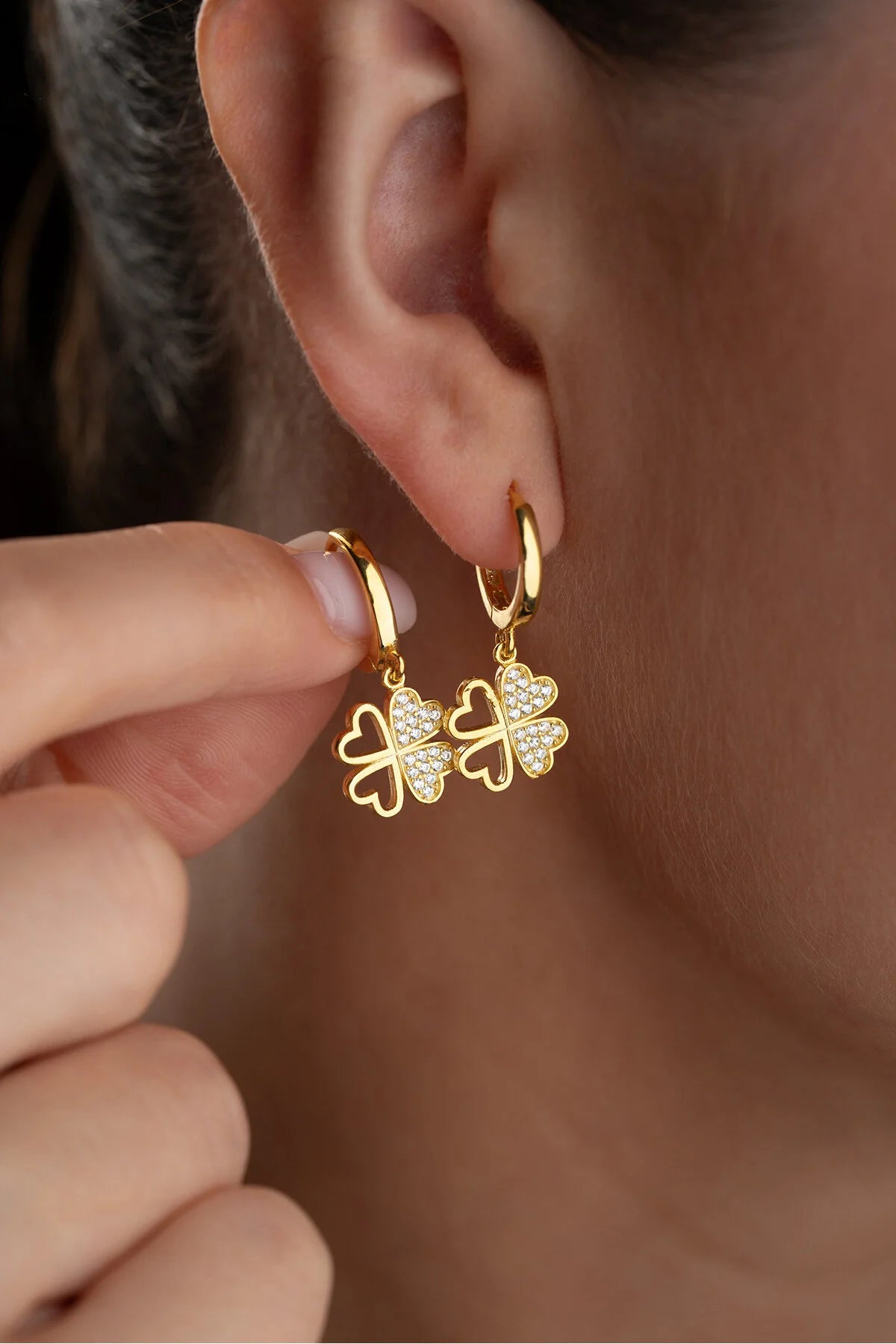 Klavertje Vier Oorbellen – 925 Sterling Zilver