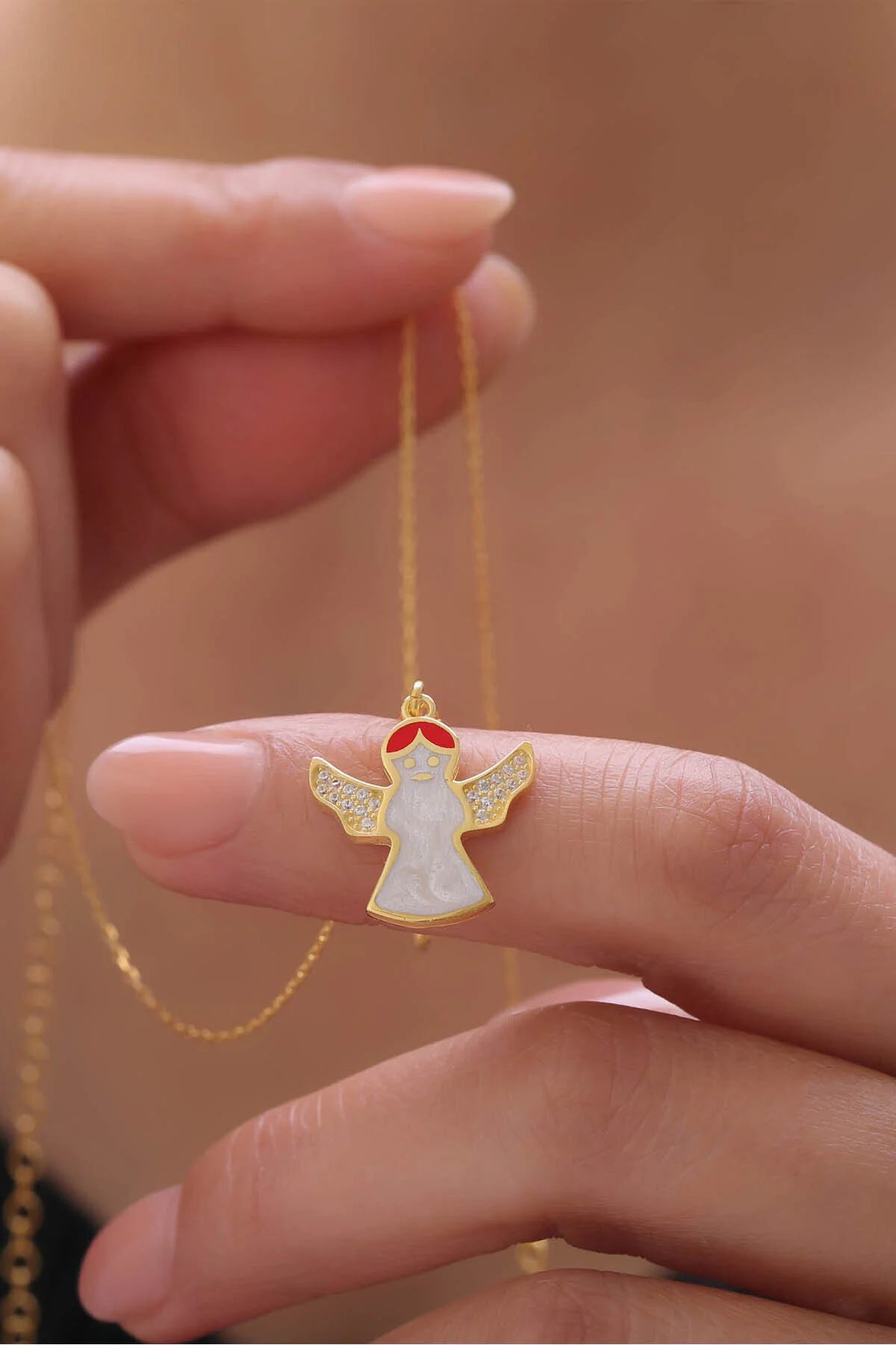 "Angelica" 925 Sterling Zilveren Kerstengel Ketting