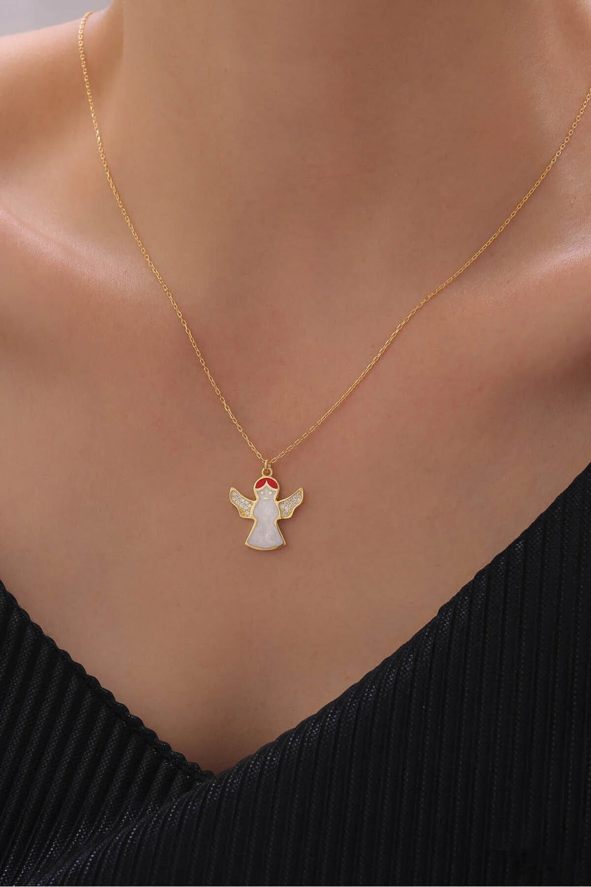 "Angelica" 925 Sterling Zilveren Kerstengel Ketting