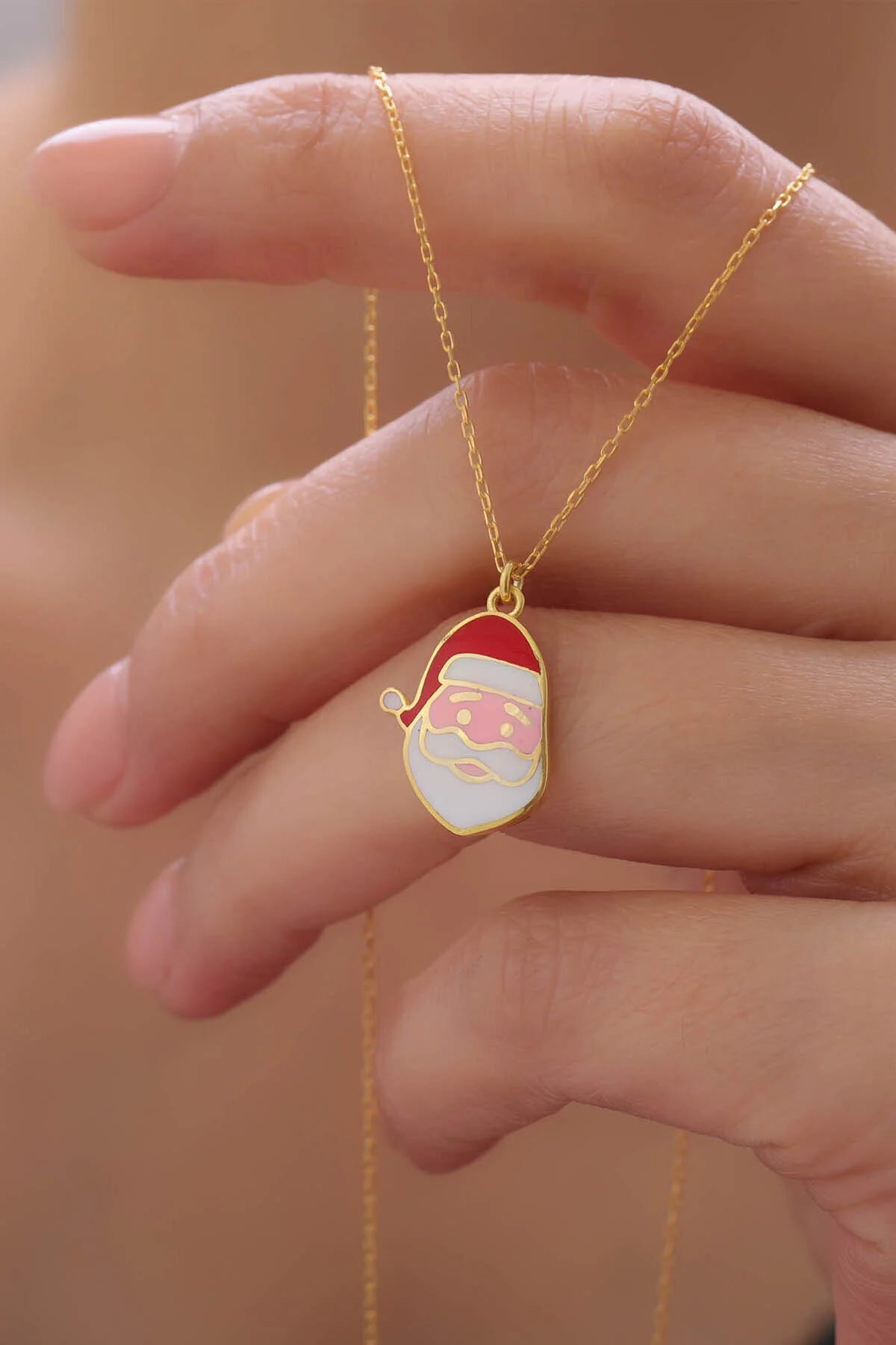 925 Sterling Silver Santa Claus Pendant Necklace