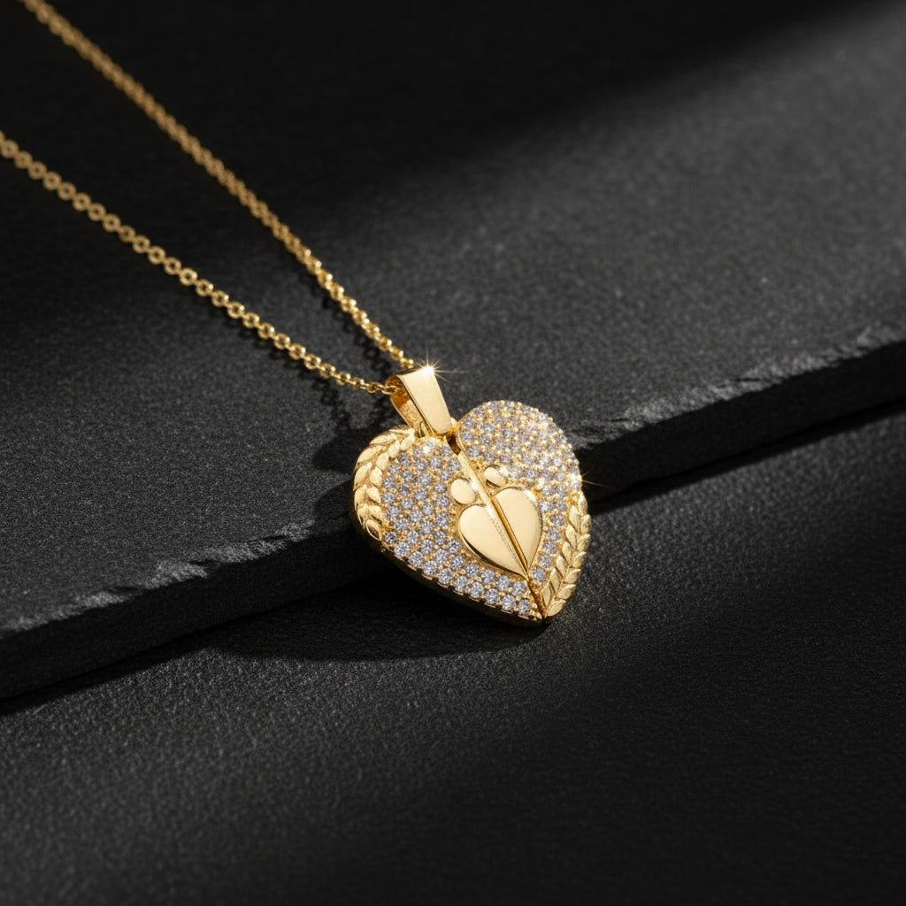 Persoonlijke hartketting ‘Gamze & Mert’ – goud verguld 925 zilver