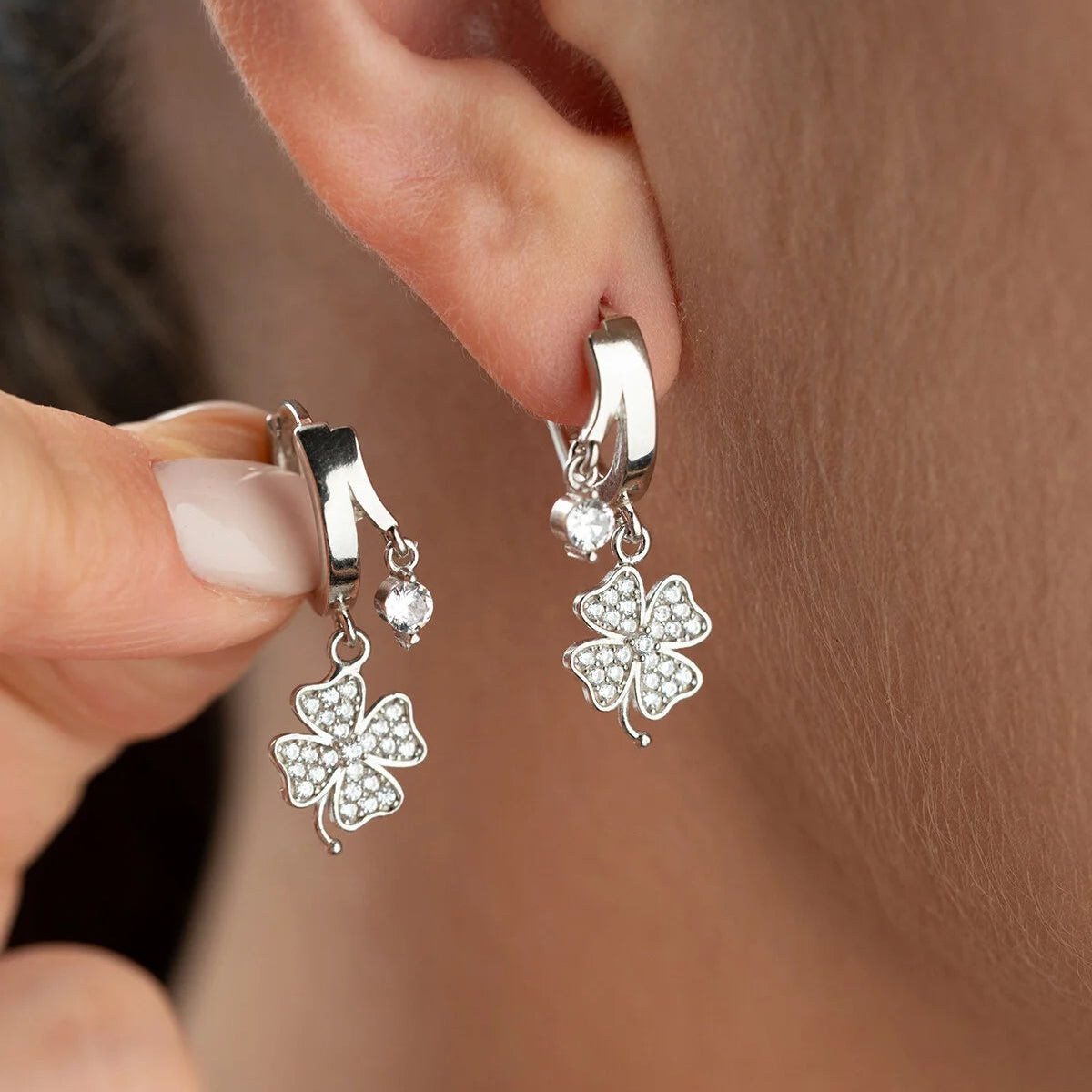 Four Leaf Clover Earrings – 925 Silver
