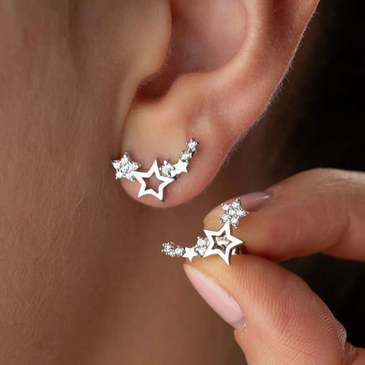 Earrings with Stars – 925 Silver