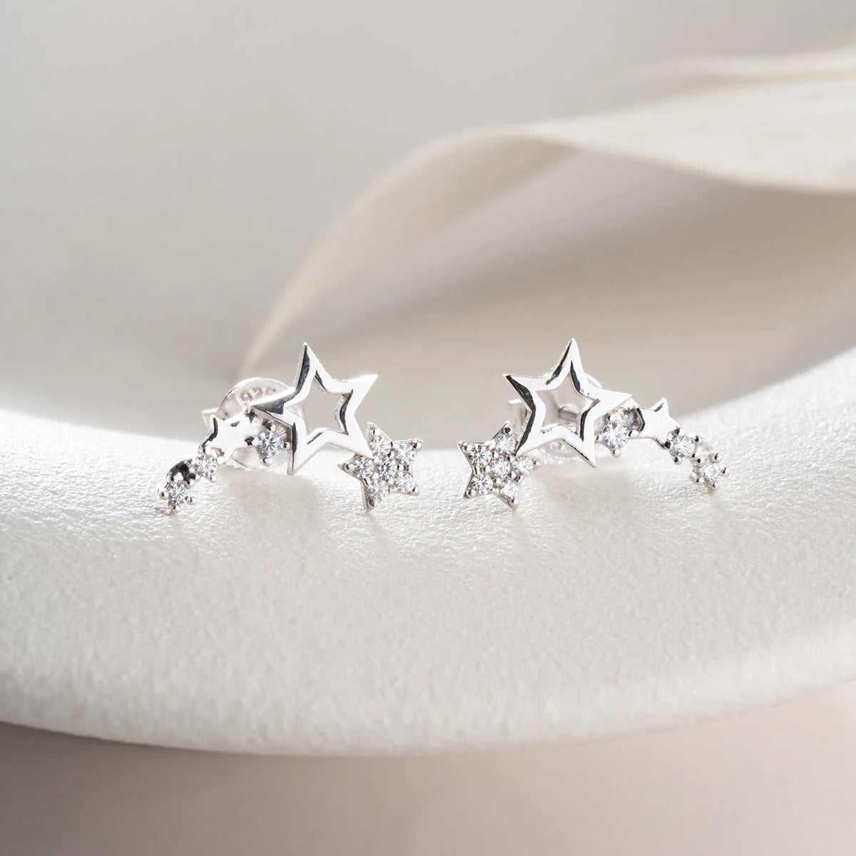 Earrings with Stars – 925 Silver