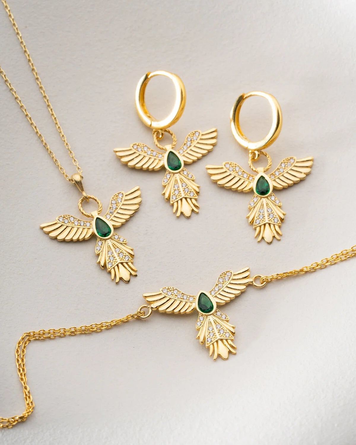 Silver Set with Phoenix Design