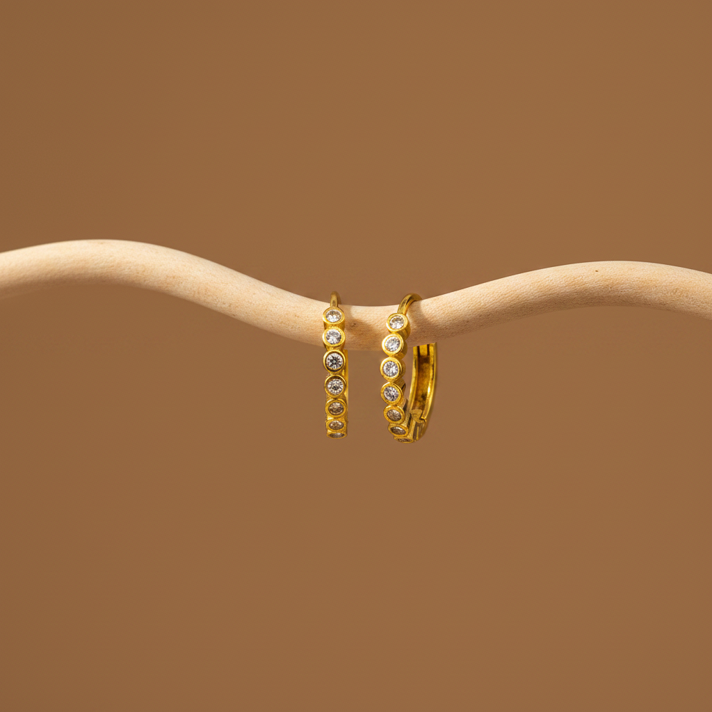 Lydian 925 sterling silver hoop earrings with zirconia BLAR0141