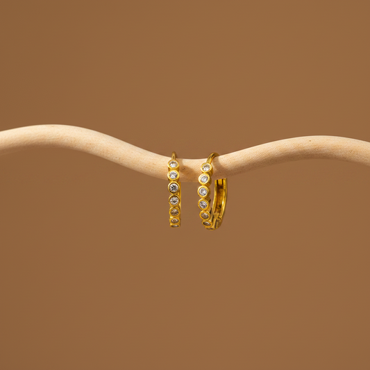 Lydian 925 sterling silver hoop earrings with zirconia BLAR0141