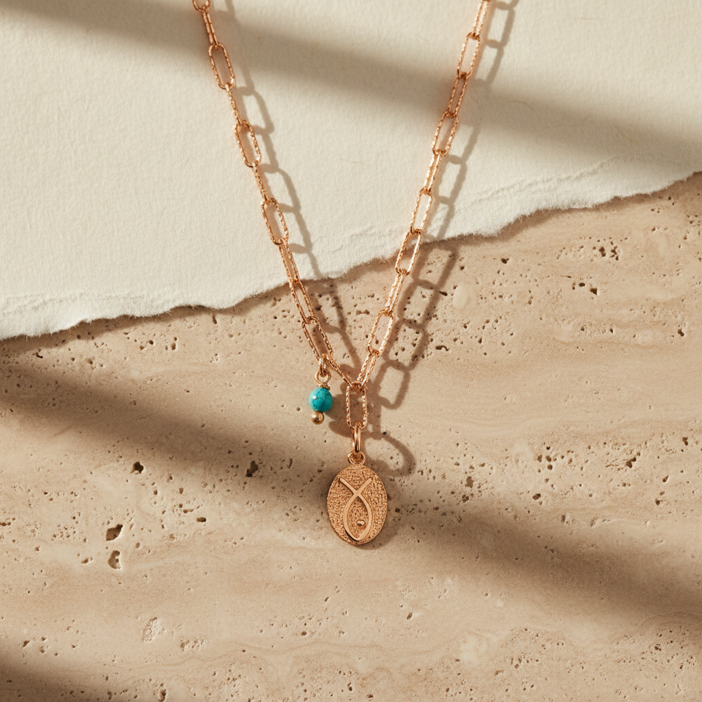 Necklace with fish pendant