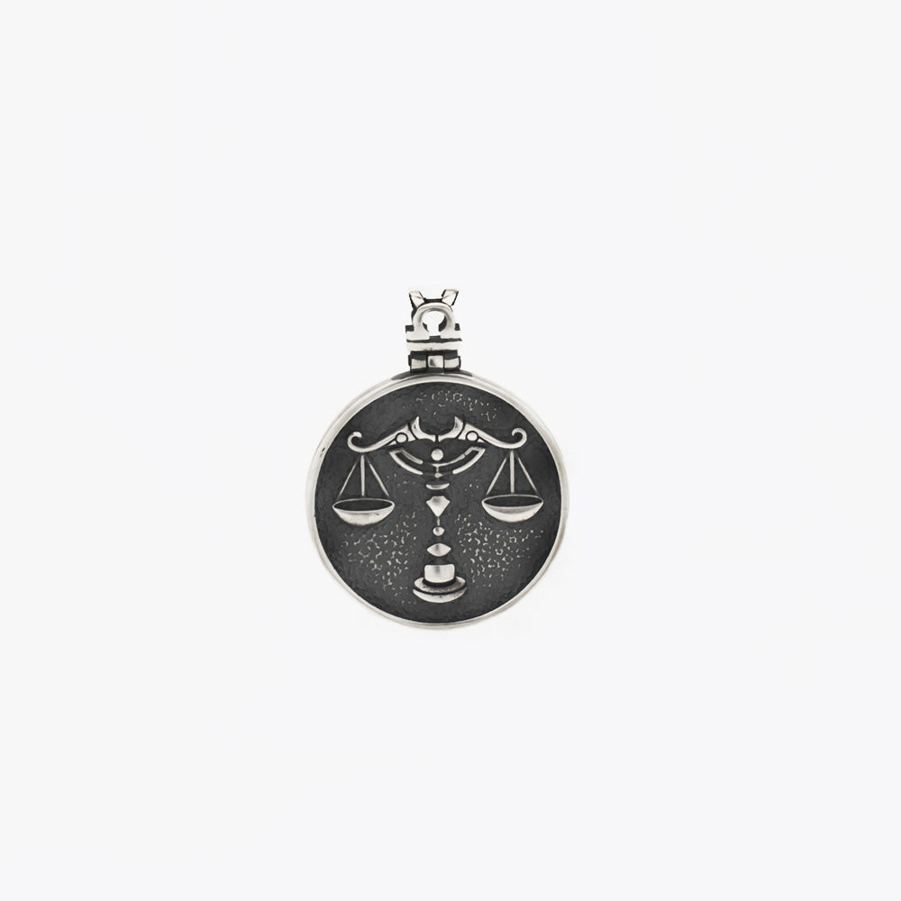 Silver pendant zodiac sign Libra