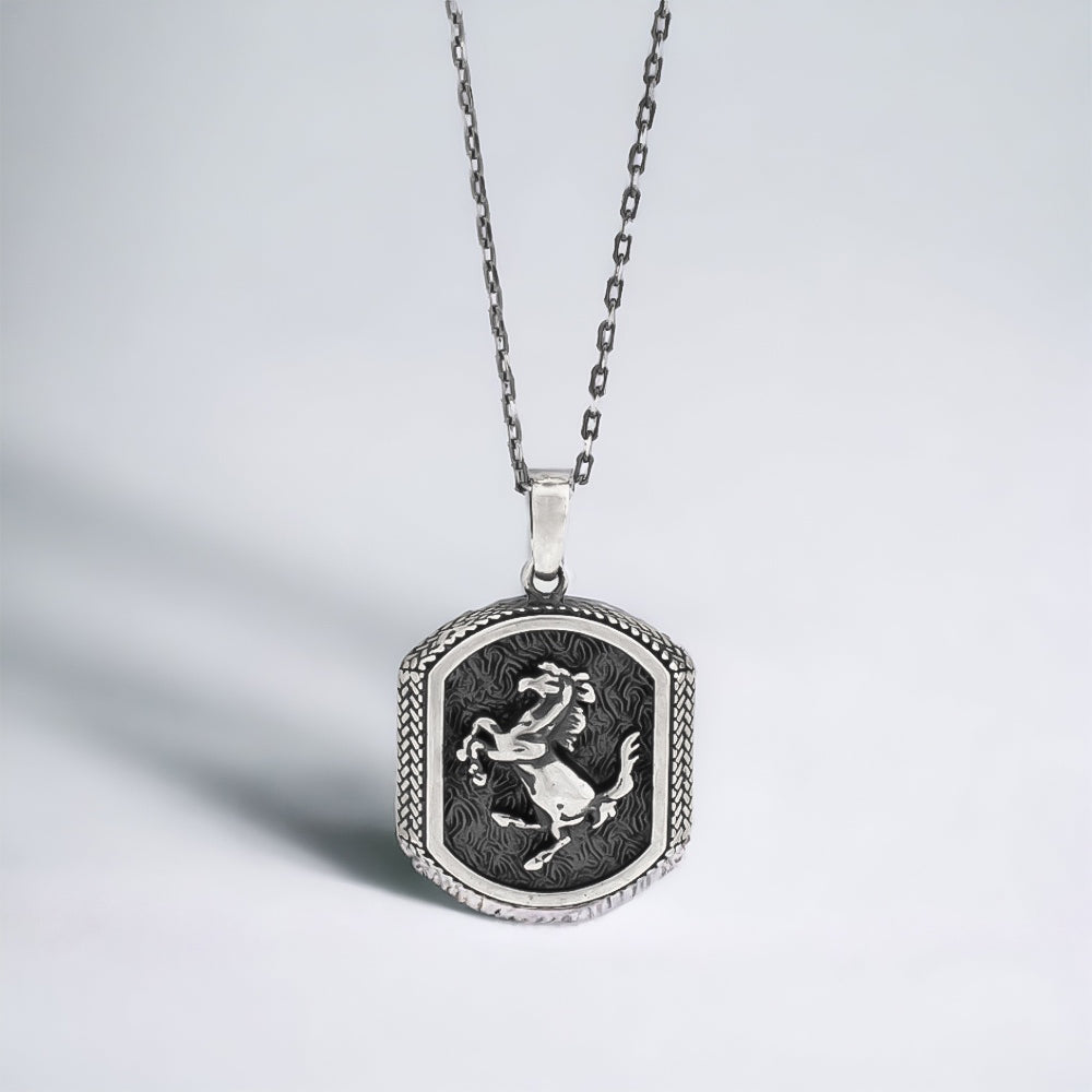 Silver necklace with pendant BLARY077