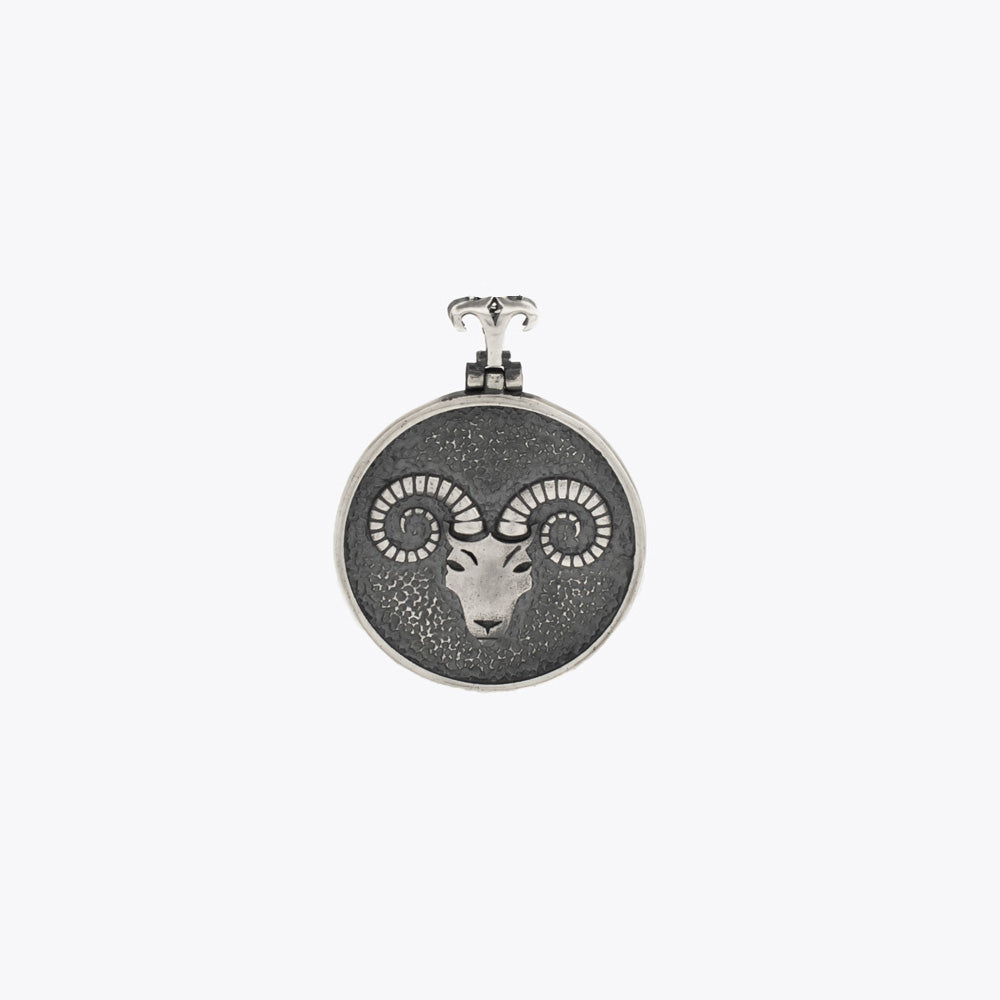Silver pendant zodiac sign Aries