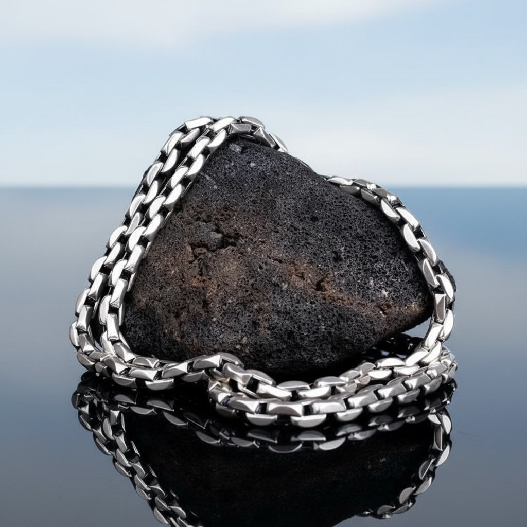925 Sterling Silver Men's Rope Chain – 63 cm