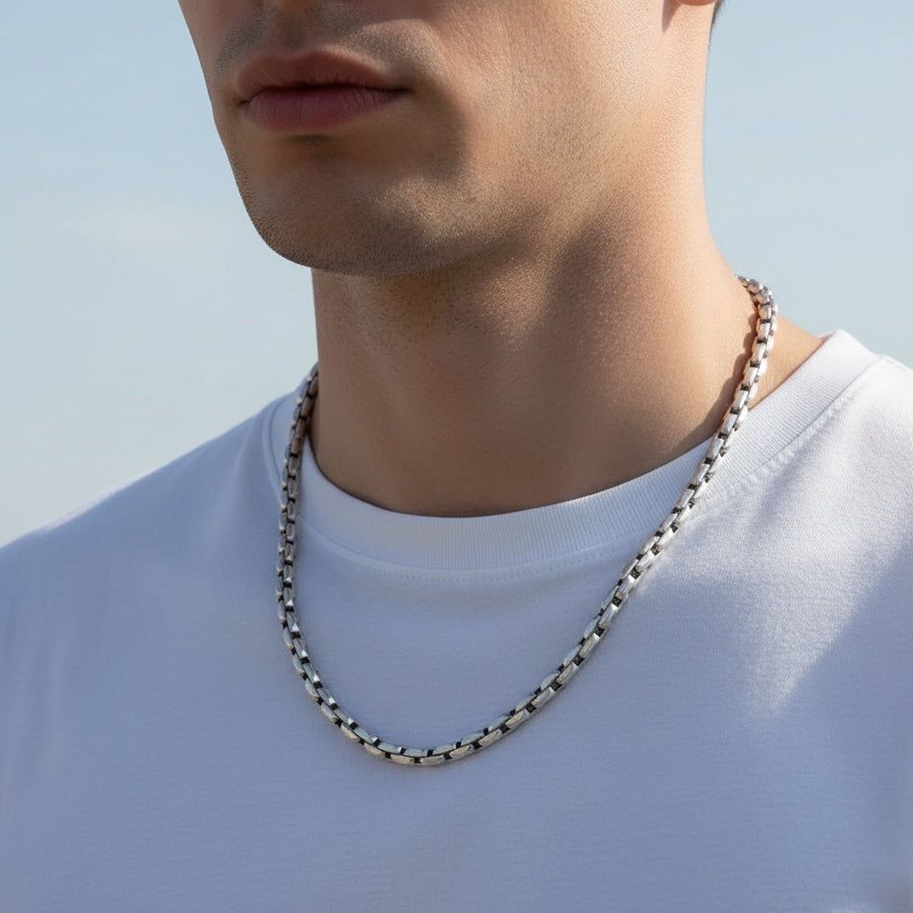 925 Sterling Silver Men's Rope Chain – 63 cm