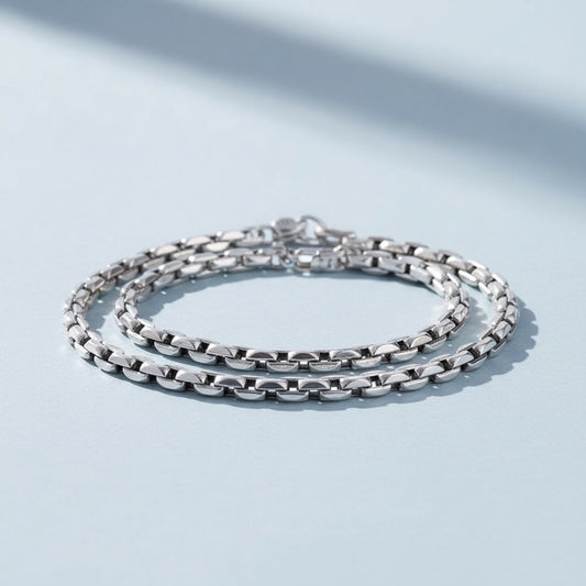 925 Sterling Silver Men's Rope Chain – 63 cm