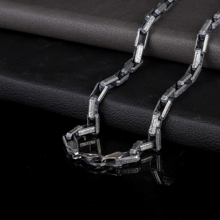 925 Sterling Silver Oxidized Men's Rope Necklace
