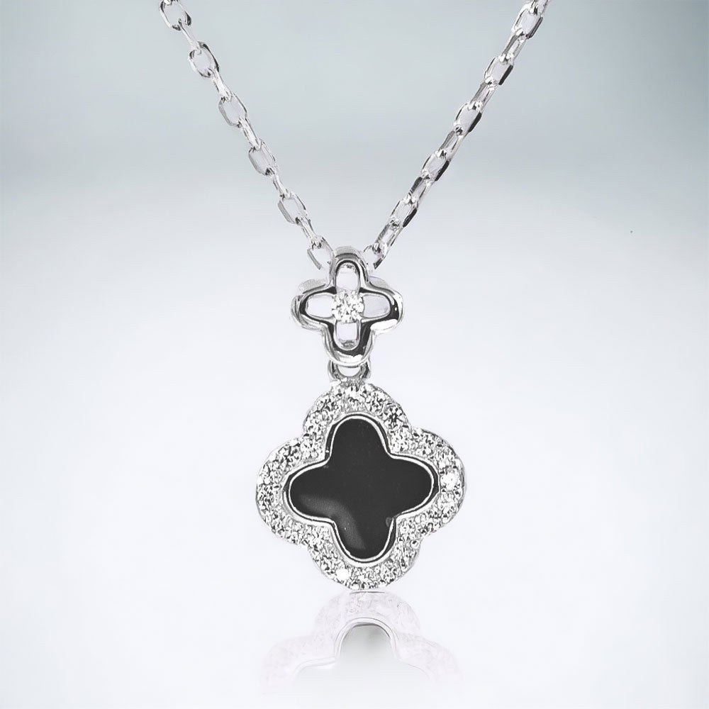 925 sterling zilveren ketting met klavertje