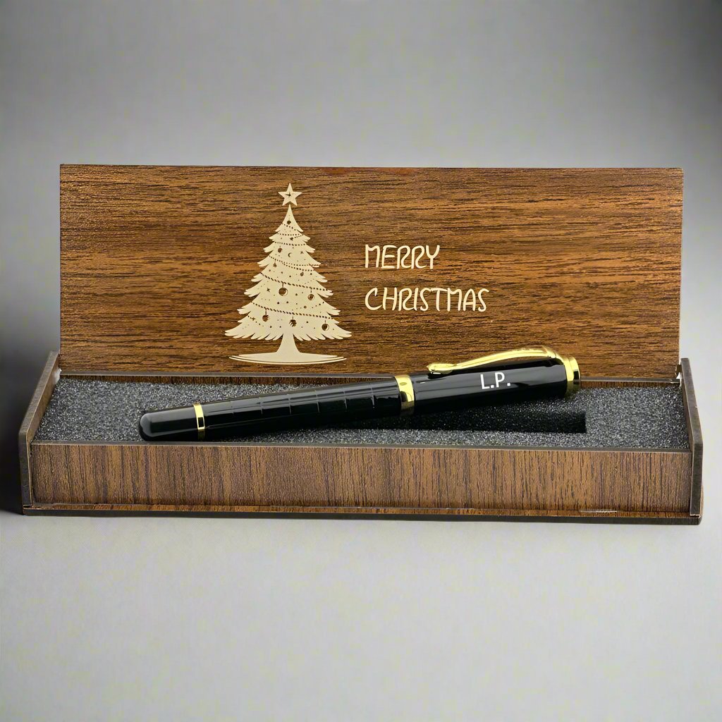 Christmas Gift -Personal Pen with Notes in Wooden Box