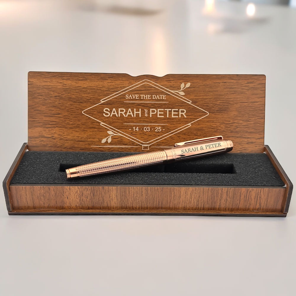 Personal Pen with Notes in Wooden Box for Wedding Witnesses 3