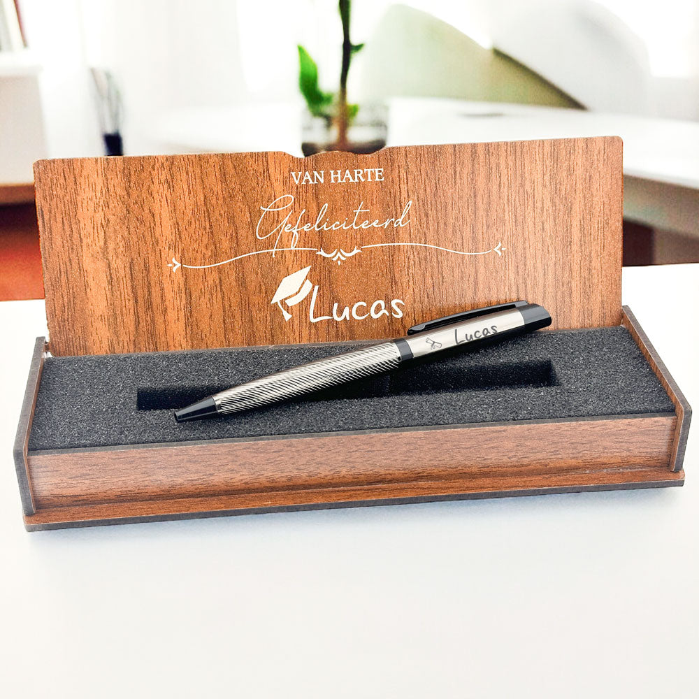 Personalized Pen Set - Writing Set With Engraved Wooden Box