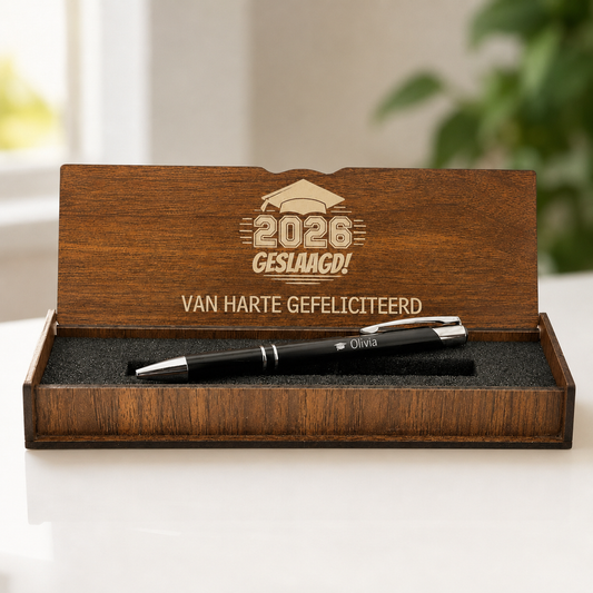 Personally engraved ballpoint pen in wooden box - Successful gift