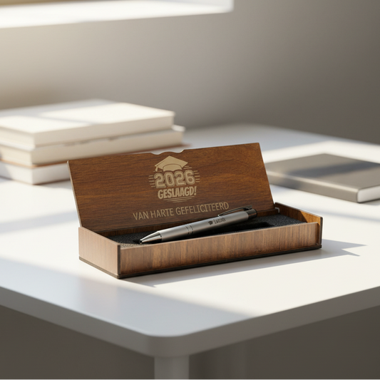 Personally engraved ballpoint pen in wooden box - Successful gift