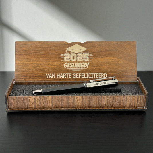 Personalized luxury pen set - engraved wooden box - successful gift