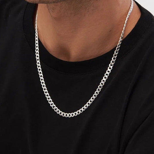 Silver gourmet men's necklace 6 mm BLMN025