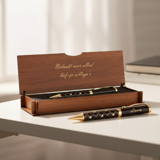 Personalized Pen Set - Writing Set with Engraved Wooden Box BLP2115