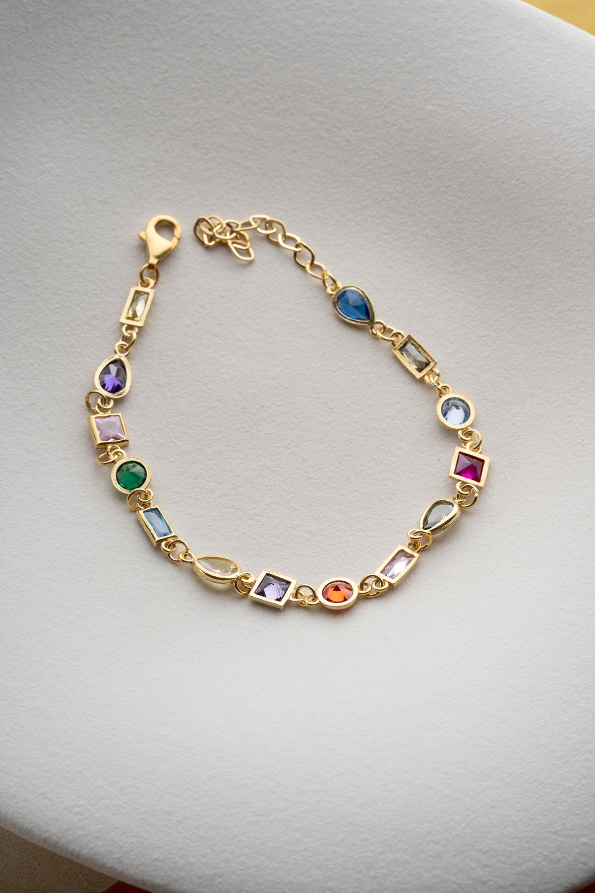 Serenay Multicolored Stone Bracelet - Gilded