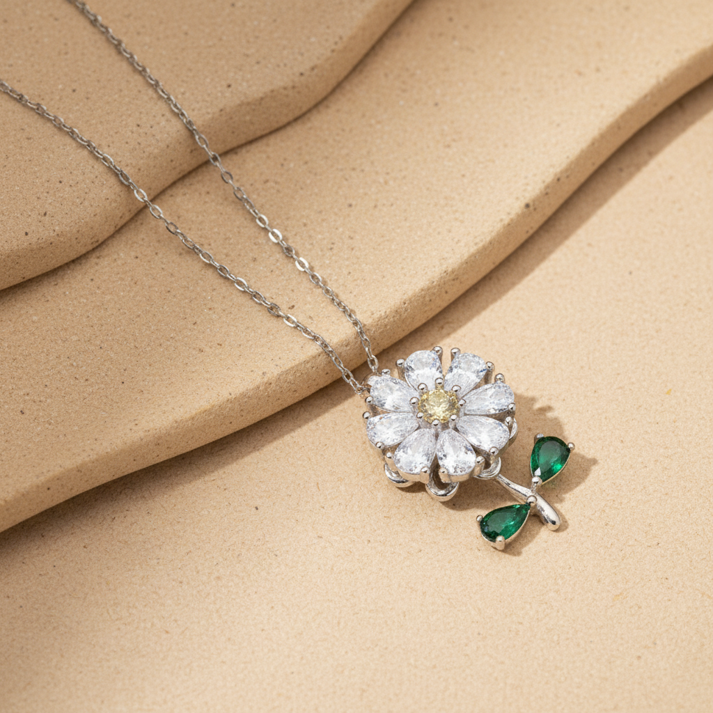 Spinning Daisies Necklace – 925 Sterling Silver
