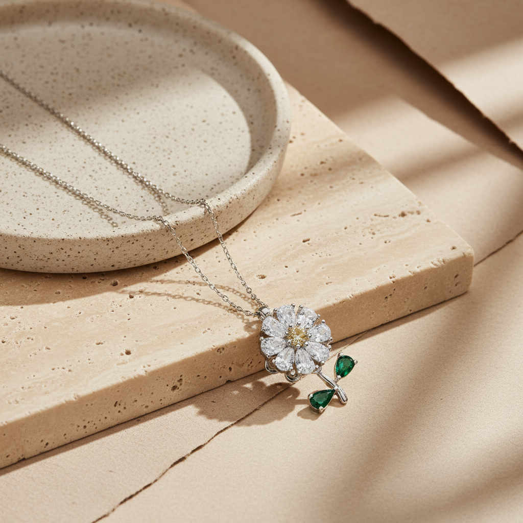 Spinning Daisies Necklace – 925 Sterling Silver
