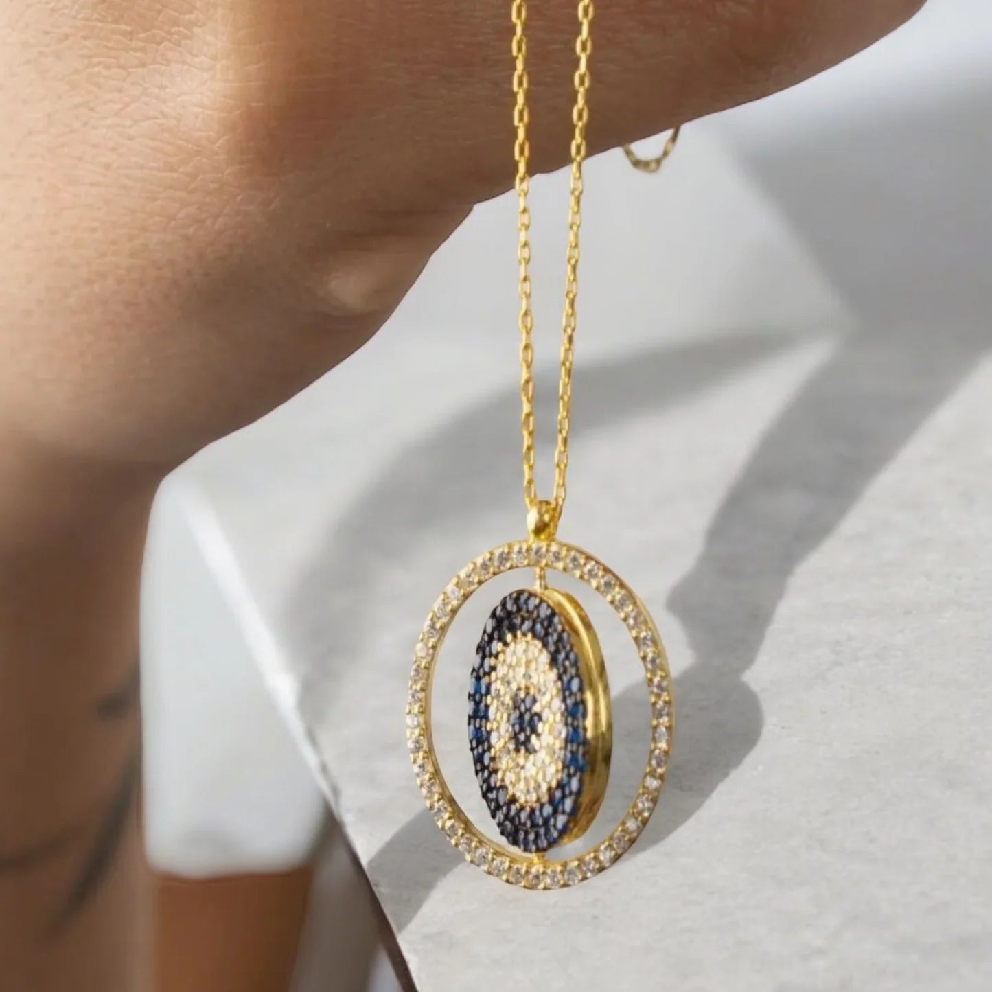 Personalized eye chain of 925 silver
