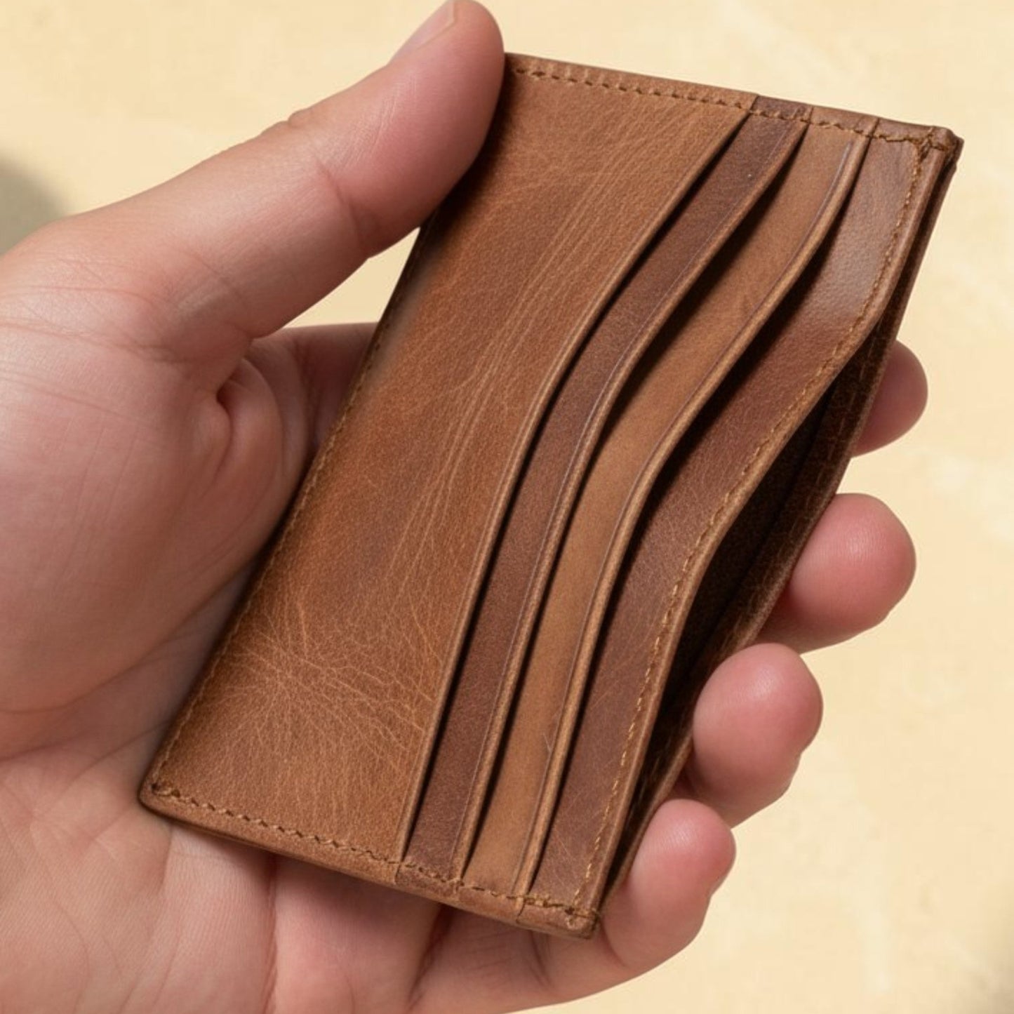 Leren Pasjeshouder Cognac | 100% Echt Leer