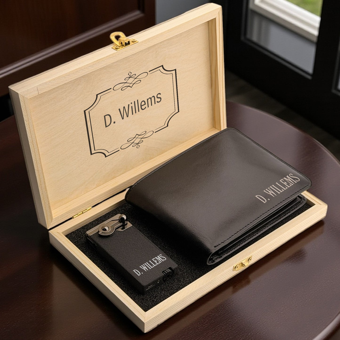 Luxury Personalized Wallet & Lighter Gift Set