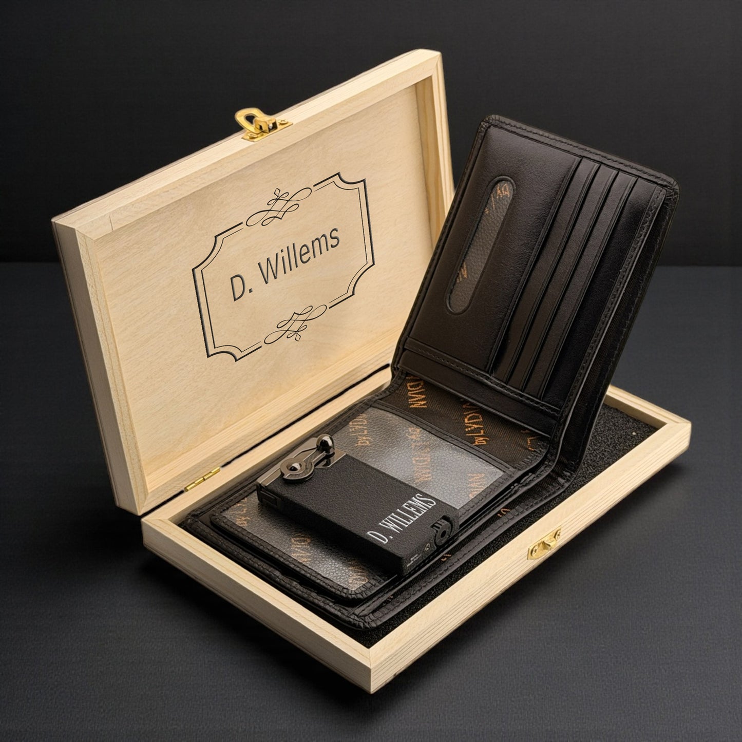 Luxury Personalized Wallet & Lighter Gift Set