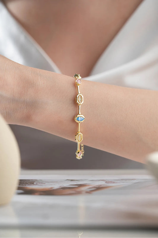 925 Sterling Zilveren Trend Armband met Zirkoonstenen
