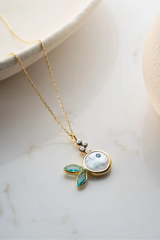 925 Sterling Zilveren Vis Ketting met Parelaccent