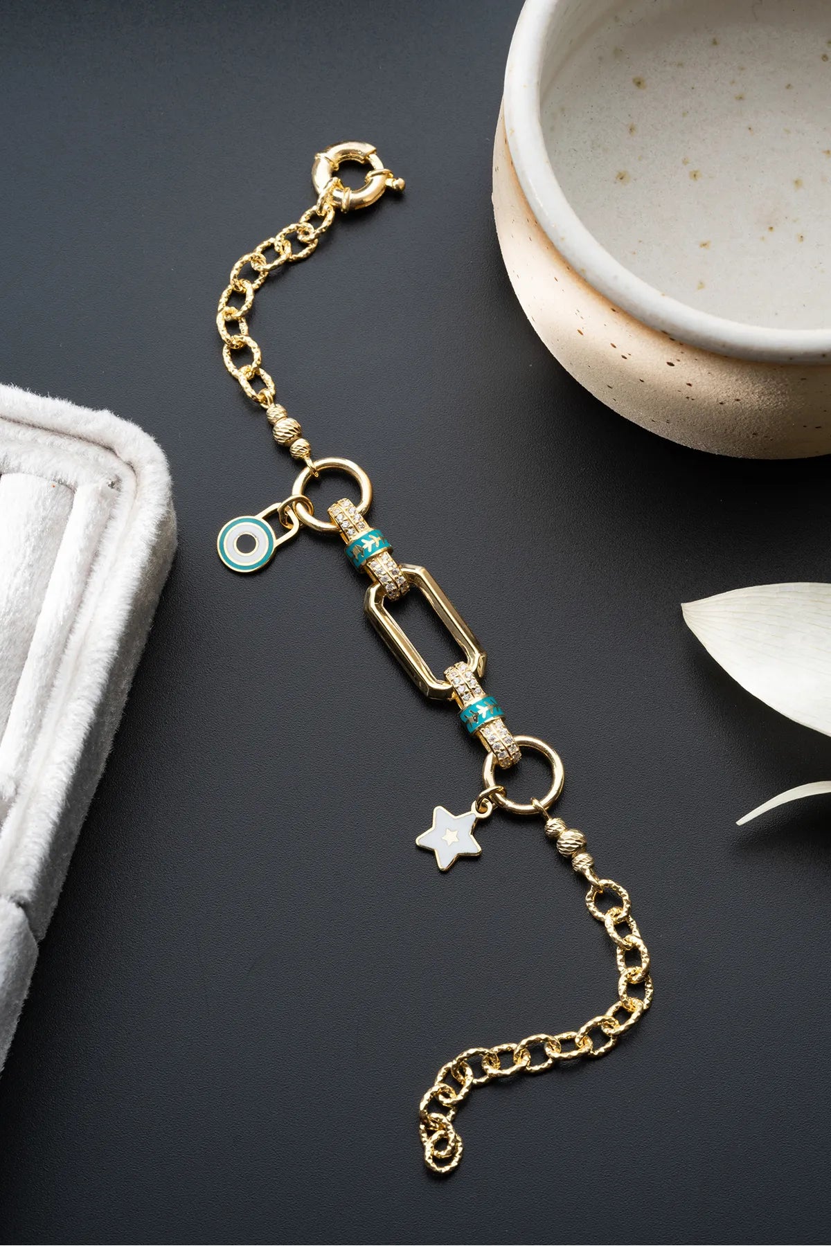 925 Sterling Zilveren Trend Armband met Bedels