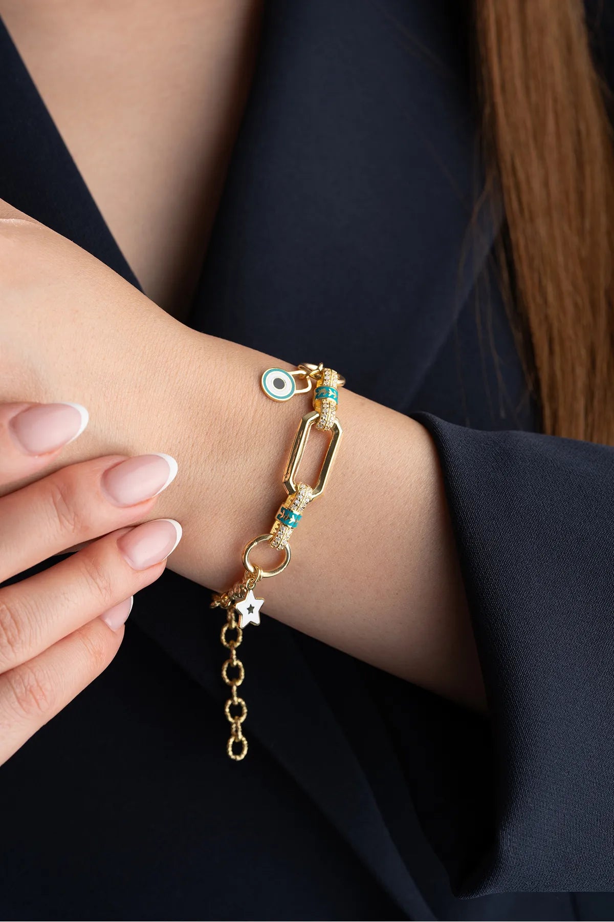 925 Sterling Zilveren Trend Armband met Bedels