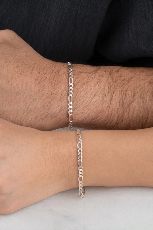 925 Sterling Silver coupling bracelet with initial