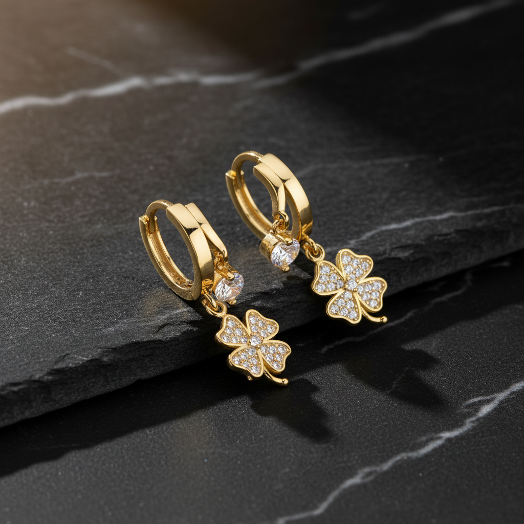 Four Leaf Clover Earrings – 925 Silver
