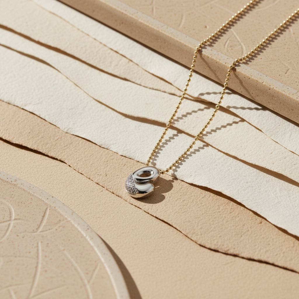 925 Sterling silver letter chain with stones