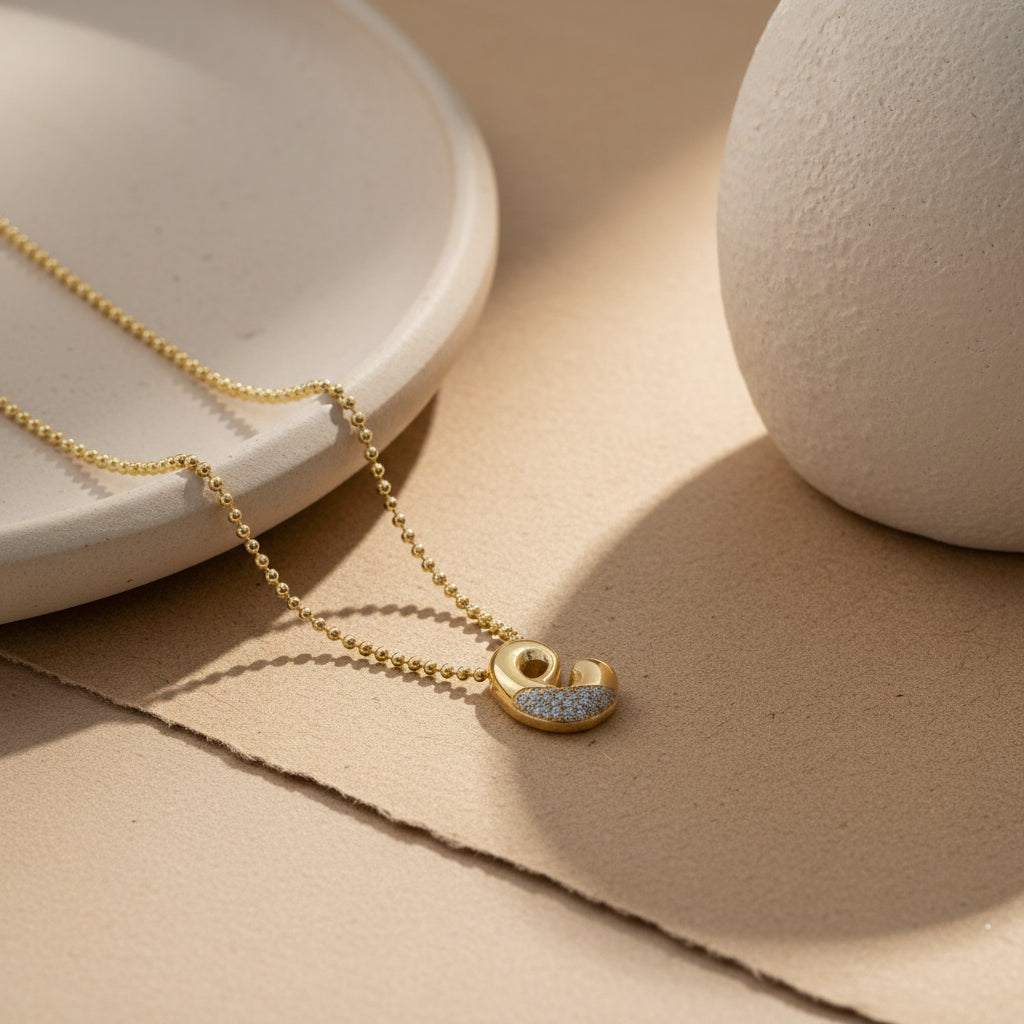 925 Sterling silver letter chain with stones