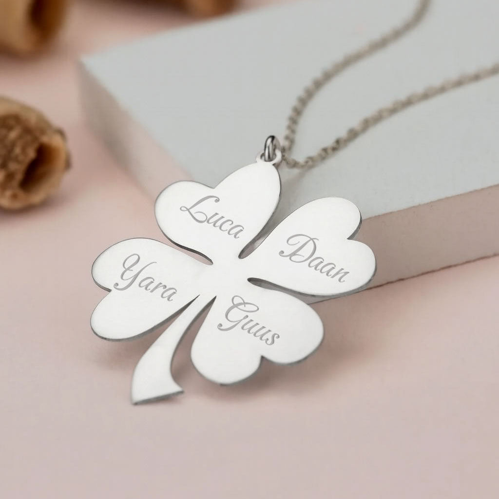 Personalized Clover Four Chain - 925 Sterling Silver